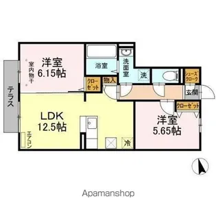 コーポスカイG【1階】の間取り