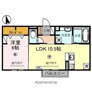 グレースフィーノ花月Ⅱ【2階】の間取り
