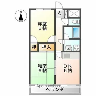 プランドール藤井【1階】の間取り