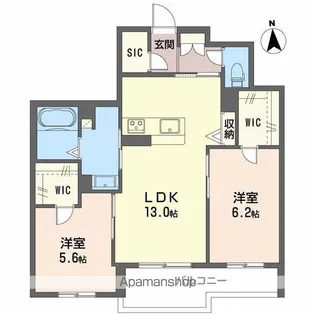 シャーメゾンバルーンフラワー【2階】の間取り