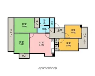 ベルメゾン極楽【4階】の間取り