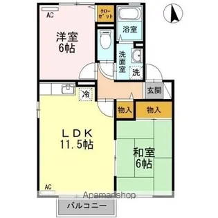 ファミーユ A棟【2階】の間取り