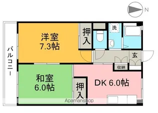 木の丸グリーンハイツ【3階】の間取り