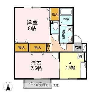 ジェルミナール B【2階】の間取り