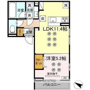 D-resena大橋Ⅱ【1階】の間取り