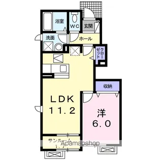福井県大野市右近次郎【アパート】の間取り