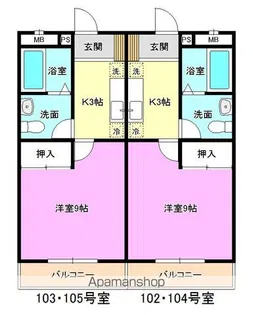 ウエストヒルズプレステージ【102号室】の間取り