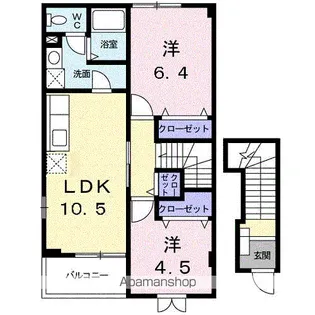 ボヌールMⅢ【2階】の間取り
