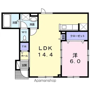1LDKの間取り画像