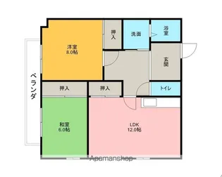 メゾンクレール【2階】の間取り