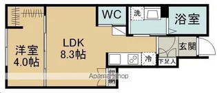 シャルム旭ケ丘ウエスト【102号室】の間取り