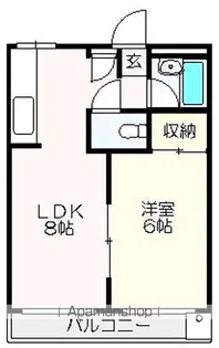 福徳ハイツ【4階】の間取り