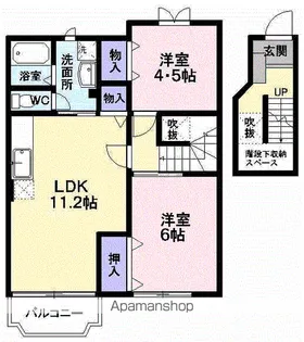 エステセレッソ A棟【2階】の間取り
