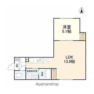 ウェルスクエアイズム下北沢【1階】の間取り