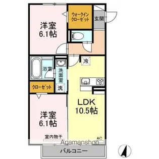 リヴェール飛香台【2階】の間取り