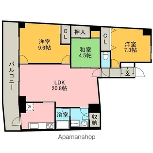 福岡県福岡市東区香椎照葉3丁目【マンション】の間取り