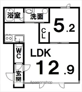 ウィステリアⅠ【Ⅰ-B号室】の間取り