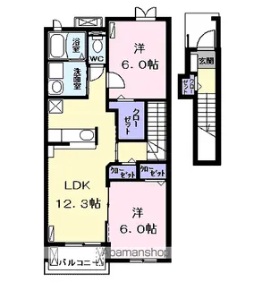 ラヴァーズ A【2階】の間取り