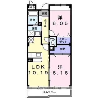 ボヌールフォンテーヌ【3階】の間取り