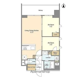 プライマル三ノ輪【8階】の間取り