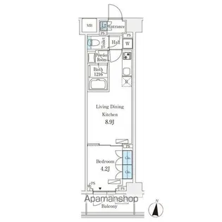 フロンティアレジデンス錦糸公園【4階】の間取り
