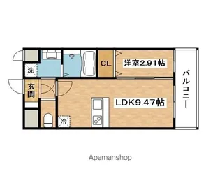 Alivis Shimo-Shinjo SoL TERRACE【2階】の間取り