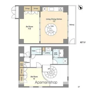 HF目黒行人坂レジデンス【1階】の間取り