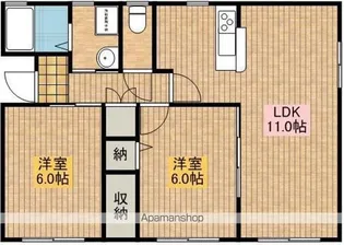 メゾンフルール【1階】の間取り
