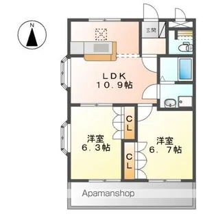 サンフィット・青山【1階】の間取り