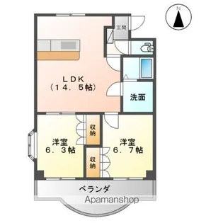 DEARCOATAMOURⅡ【2階】の間取り