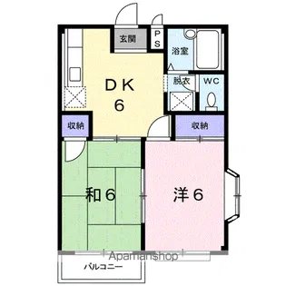 メゾンドパストラルB【2階】の間取り