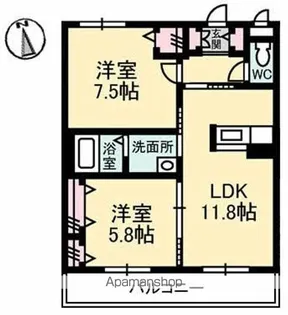 徳島県徳島市大和町1丁目【マンション】の間取り