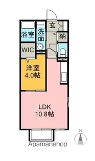 ジュネス梨子ノ木K【201号室】の間取り