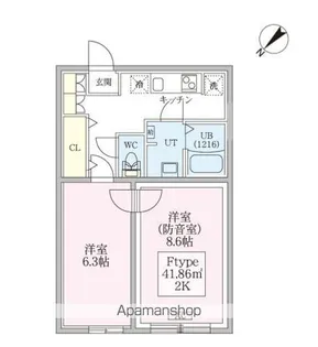 スカイラシクラス平和台【201号室号室】の間取り