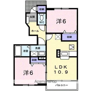 バーシア名賀【1階】の間取り