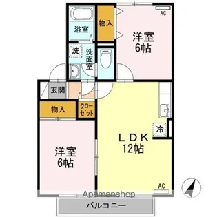 クレールコート B【2階】の間取り