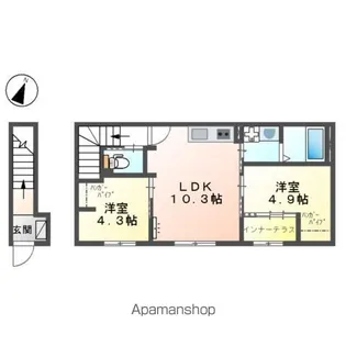 グランディール戸坂【2階】の間取り