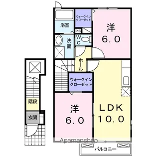 ボヌール・アヴニール Ⅱ【2階】の間取り