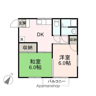 ハイム富士見B【2階】の間取り
