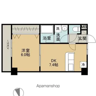 1DKの間取り画像