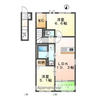 ルボワ LE BOIS【2階】の間取り