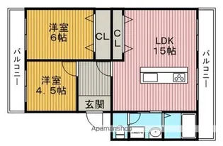 隆豊ハイツ【1階】の間取り
