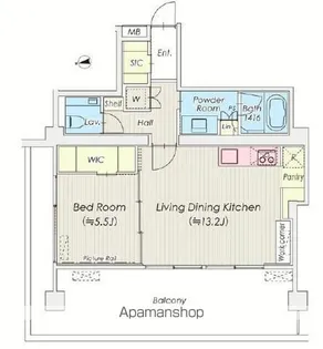 シャトレ信濃町【8階】の間取り