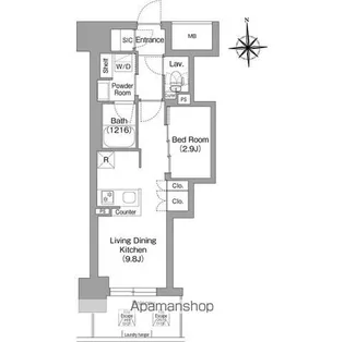 コンフォリア・リヴ博労町一丁目Q【3階】の間取り