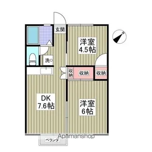 サンブルーム 土浦【203号室】の間取り