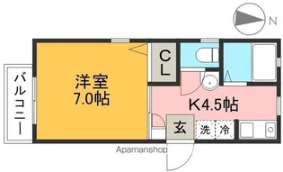 オージュ中久万【1階】の間取り