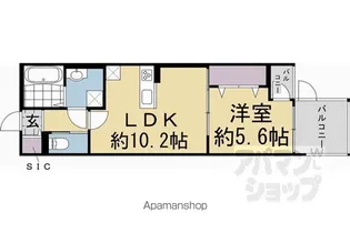 仁王門ビレッジ【203号室】の間取り