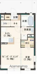 セリジェ越名D【103号室】の間取り