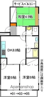 サンライト山崎【105号室】の間取り