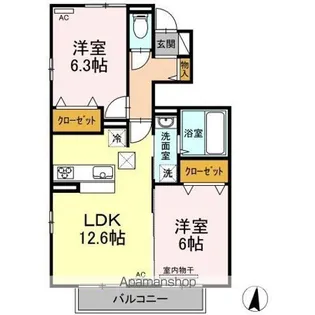 レジデンス かえで【1階】の間取り